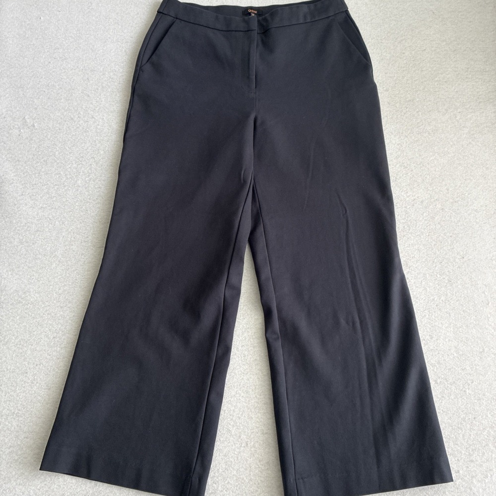 Quince Womens Ultra Stretch Ponte Trouser Navy Pants Size 14 Wide Leg Capsule